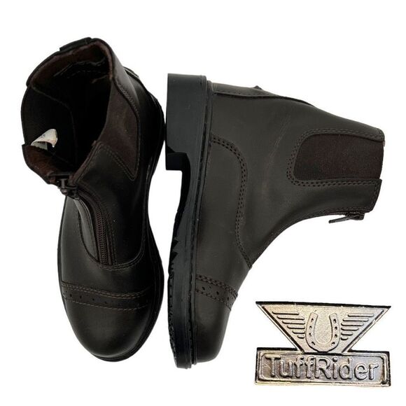 TUFFRIDER Shoes  CHILDREN'S STARTER FRONT ZIP PADDOCK BOOTS Brown 13 3040 $60 - Picture 1 of 9